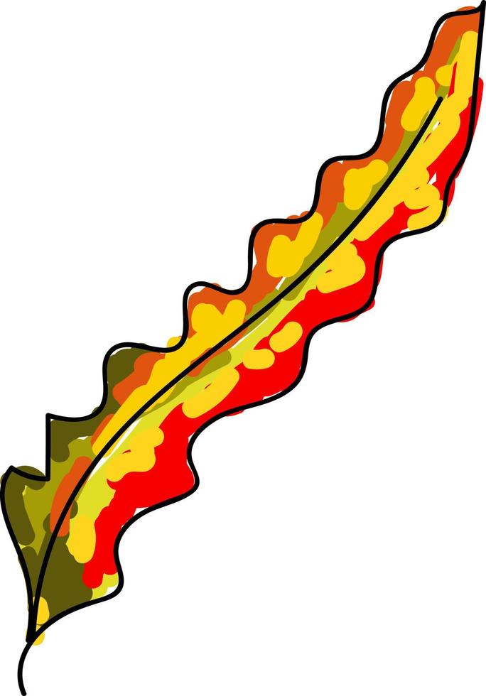 schönes Blatt, Illustration, Vektor auf weißem Hintergrund.