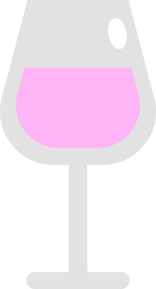 rosafarbener Roséwein, Illustration, Vektor auf weißem Hintergrund.