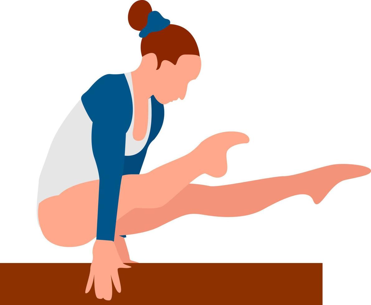 gymnast, illustration, vektor på vit bakgrund.