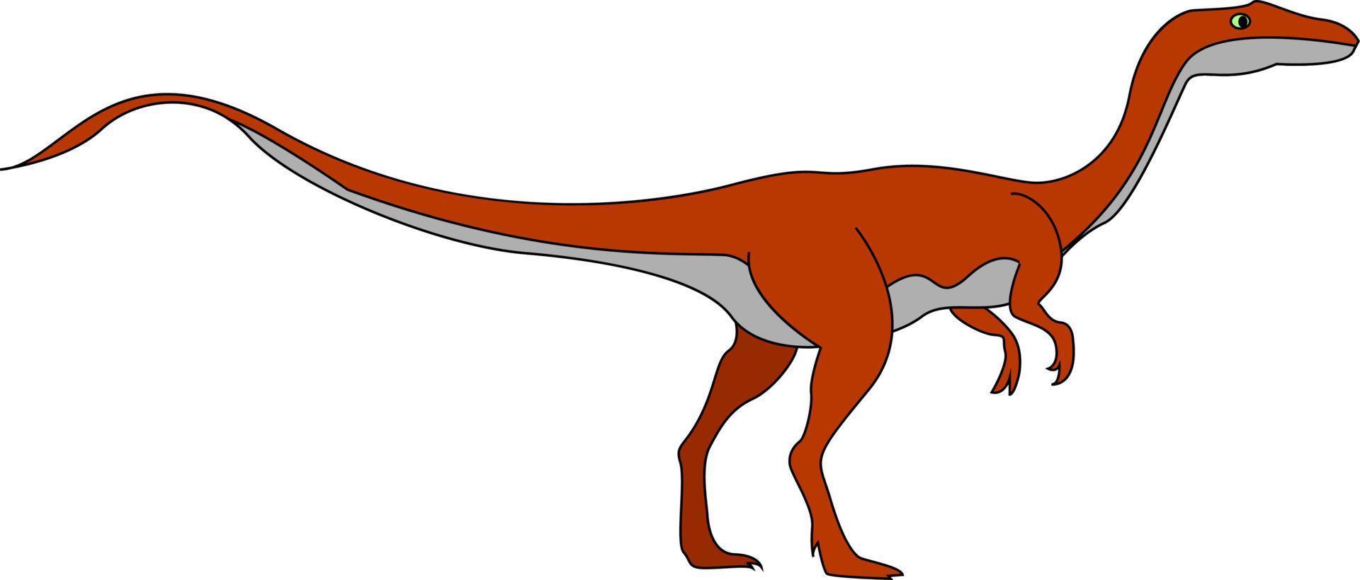 rote Coelophysis, Illustration, Vektor auf weißem Hintergrund.