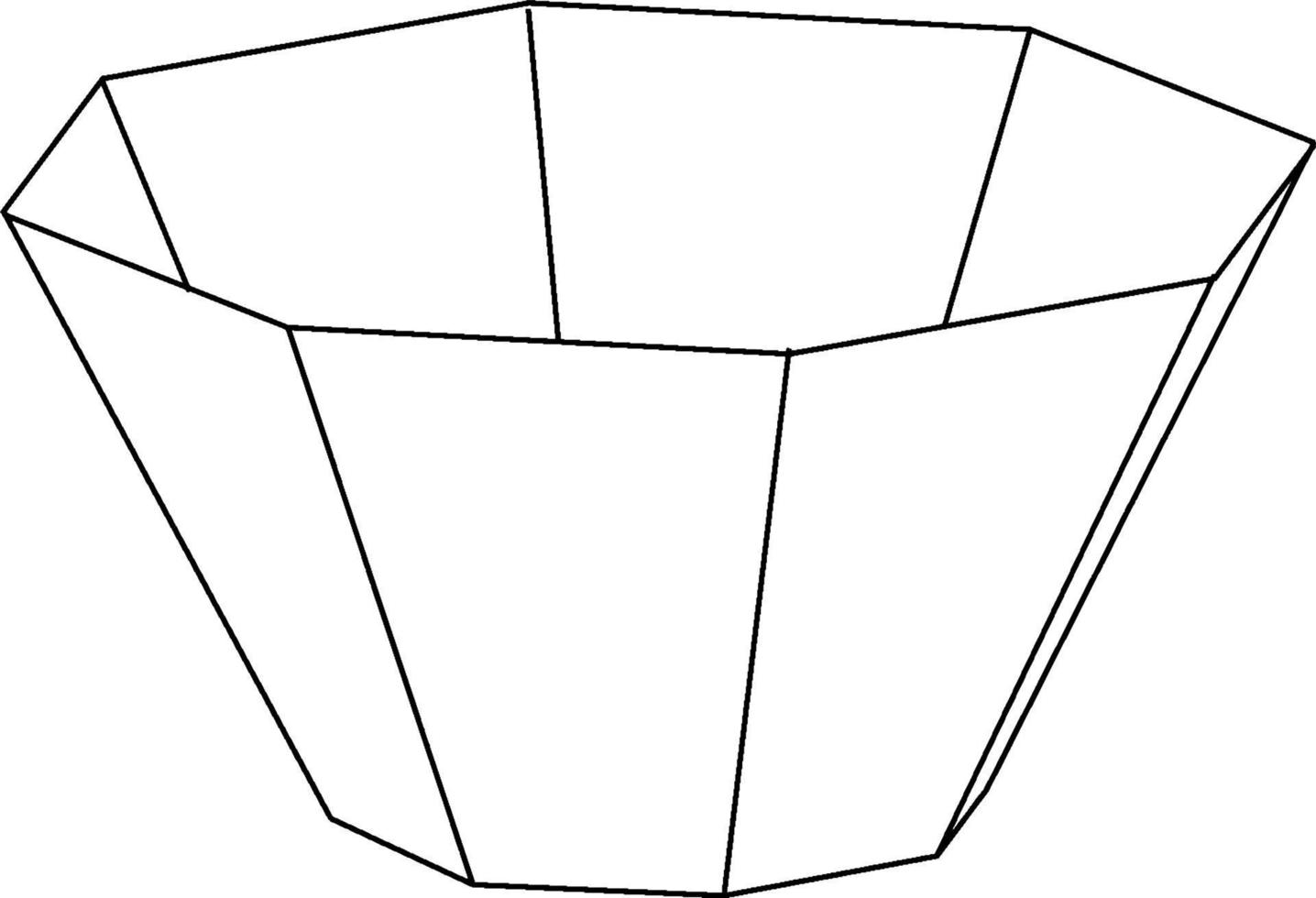 en frustum av ett åttkantig pyramid, årgång illustration. vektor