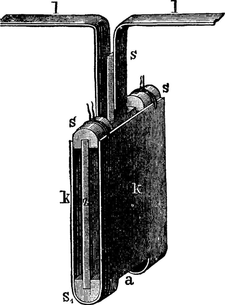 wallastons batteri, årgång illustration. vektor