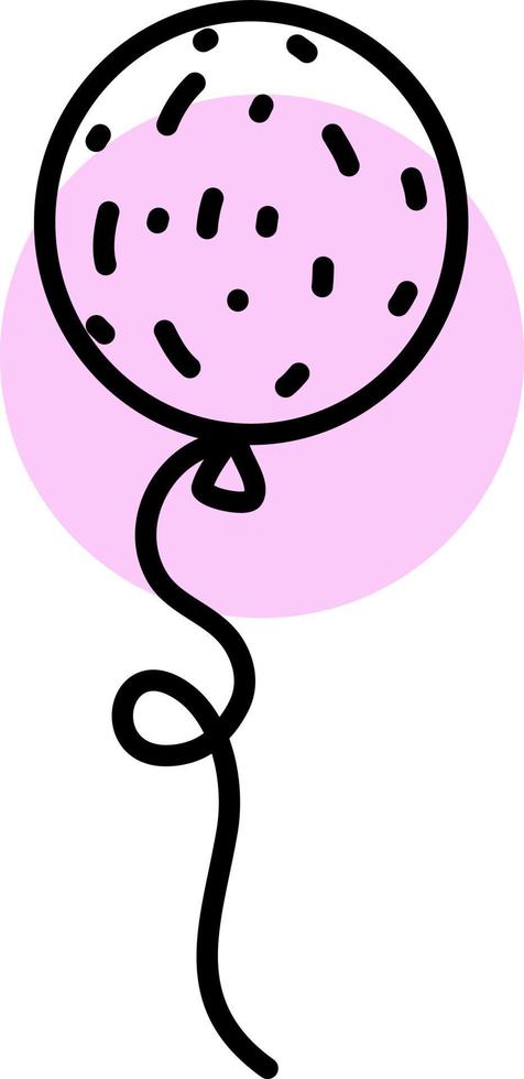 rosa ballong, illustration, på en vit bakgrund. vektor