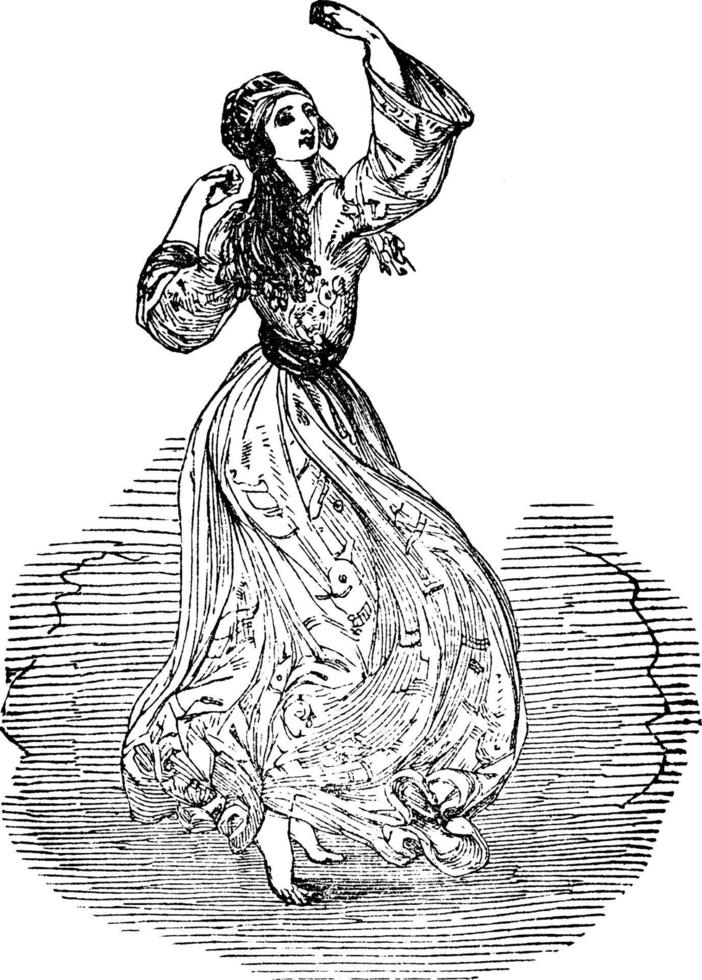 dans kvinna, årgång illustration vektor