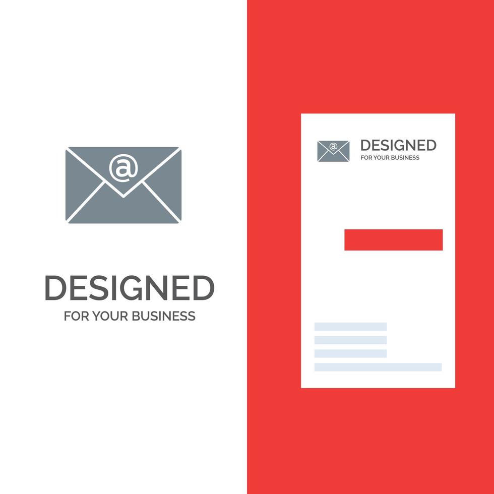 E-Mail-Posteingang graues Logo-Design und Visitenkartenvorlage vektor