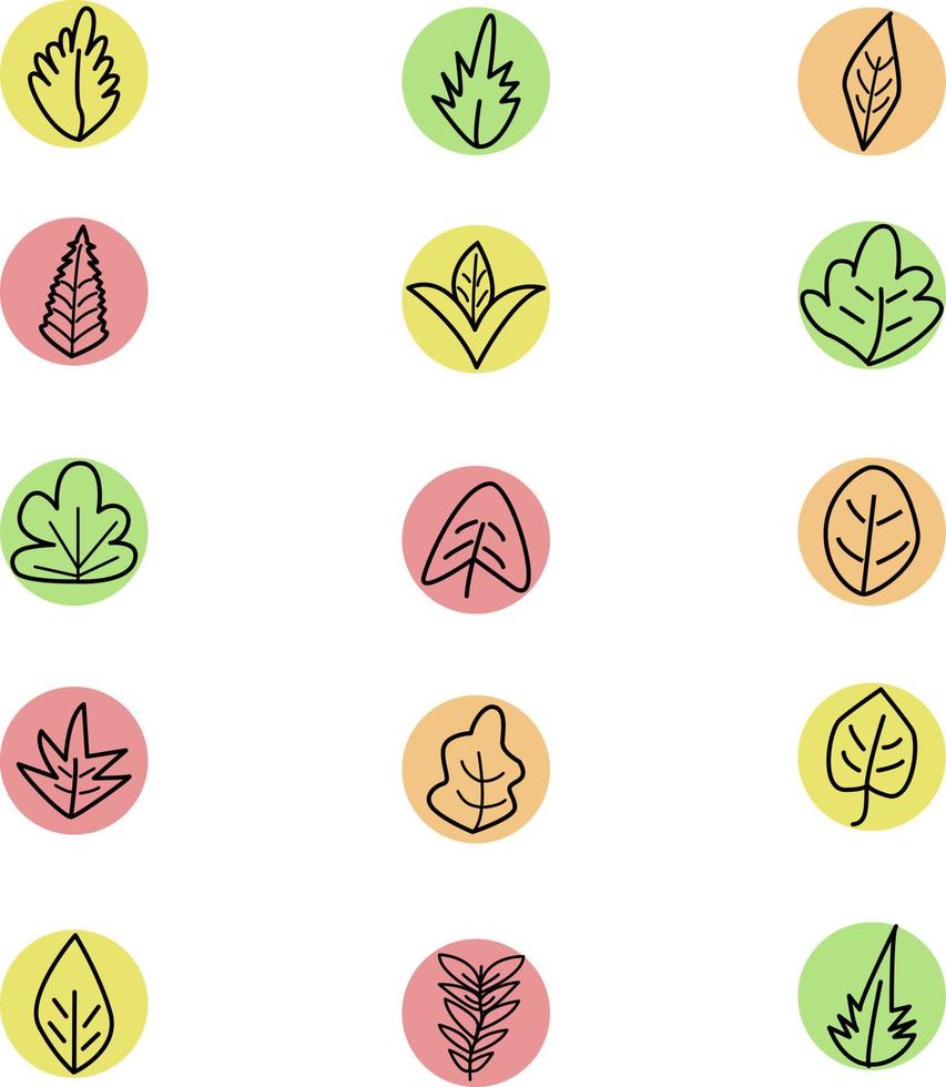 färgrik löv, illustration, vektor, på en vit bakgrund. vektor