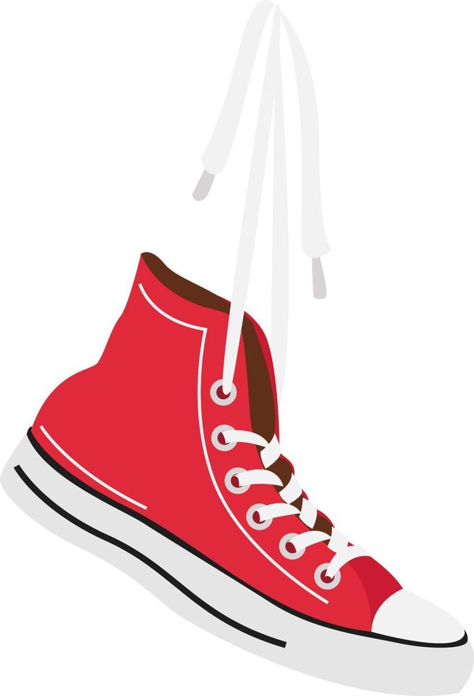 röd sneakers, illustration, vektor på vit bakgrund