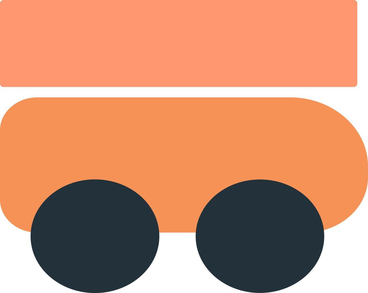 modern orange lastbil, illustration, vektor på en vit bakgrund.