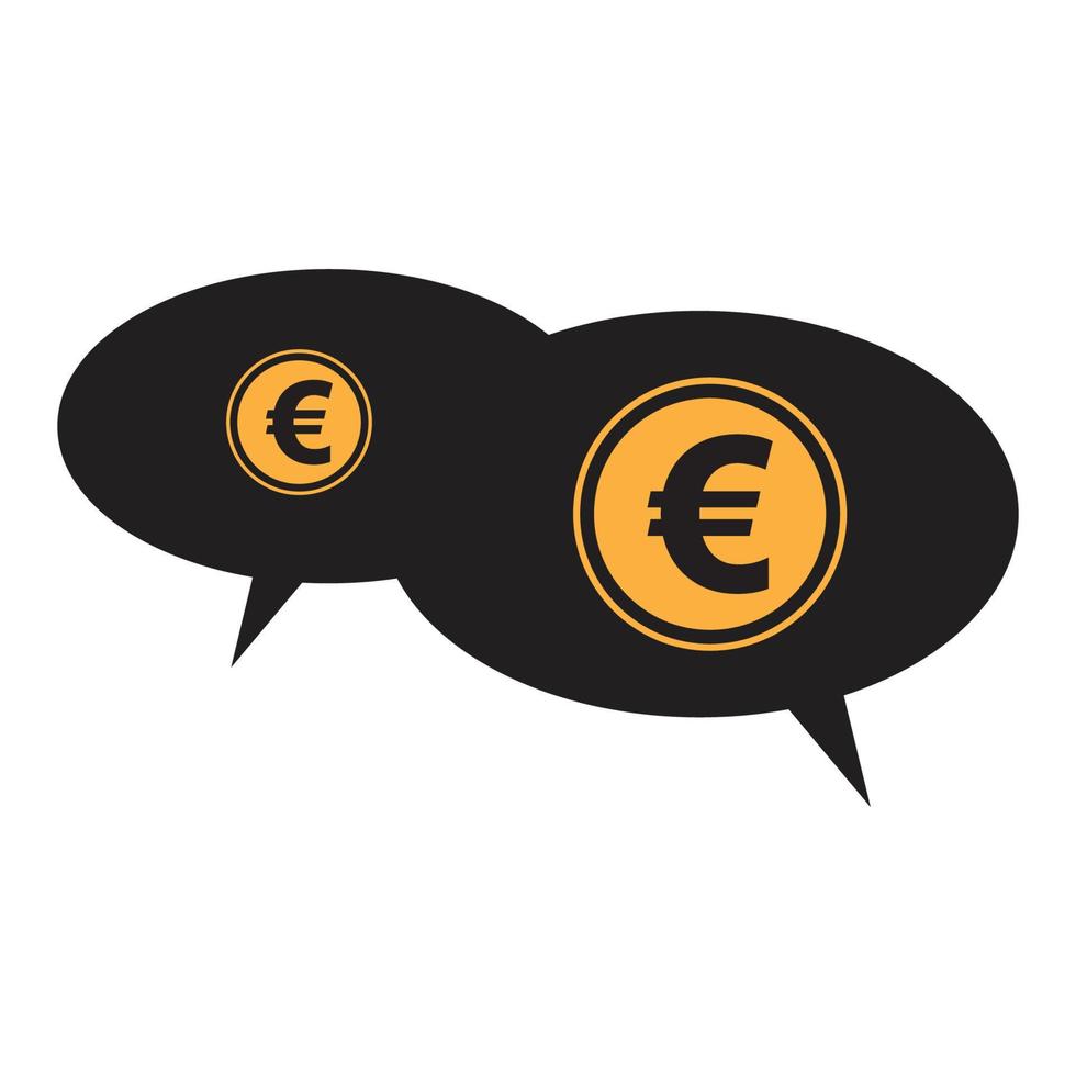 Euro-Geld-Vektor-Icon-Illustration Design-Vorlage - Vektor