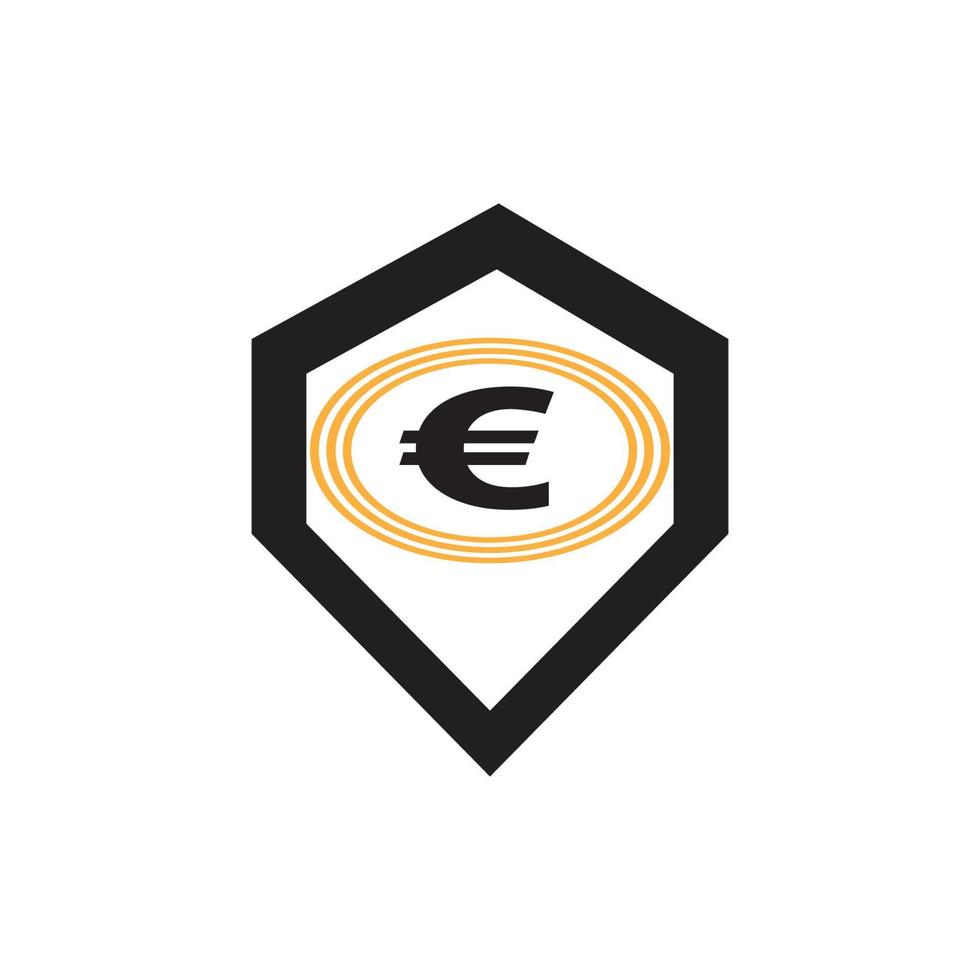 Euro-Geld-Vektor-Icon-Illustration Design-Vorlage - Vektor