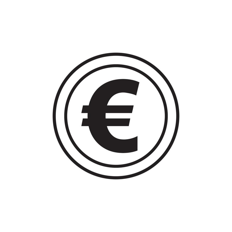 Euro-Geld-Vektor-Icon-Illustration Design-Vorlage - Vektor