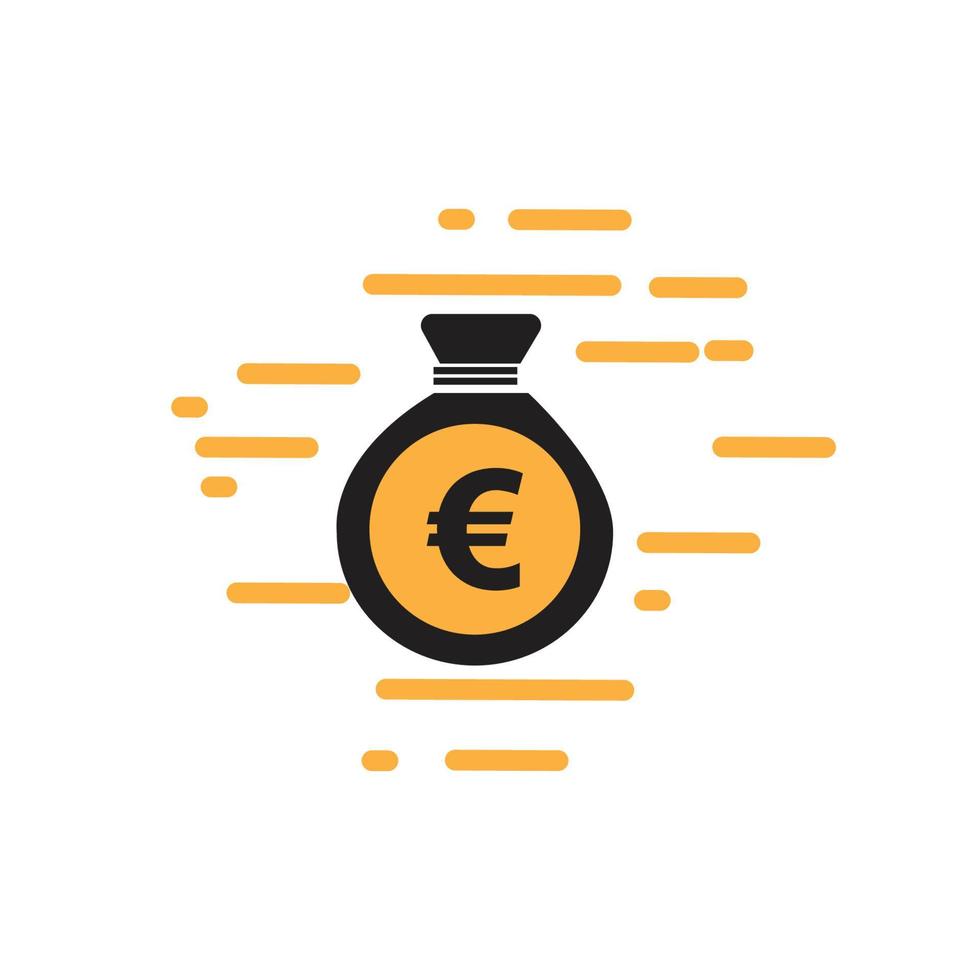 Euro-Geld-Vektor-Icon-Illustration Design-Vorlage - Vektor