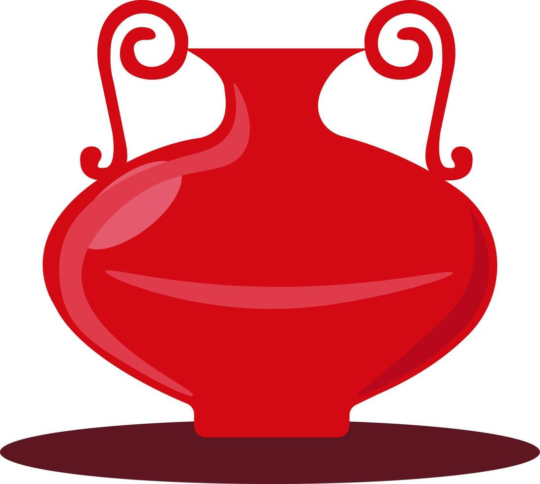 rote Vase, Illustration, Vektor auf weißem Hintergrund.