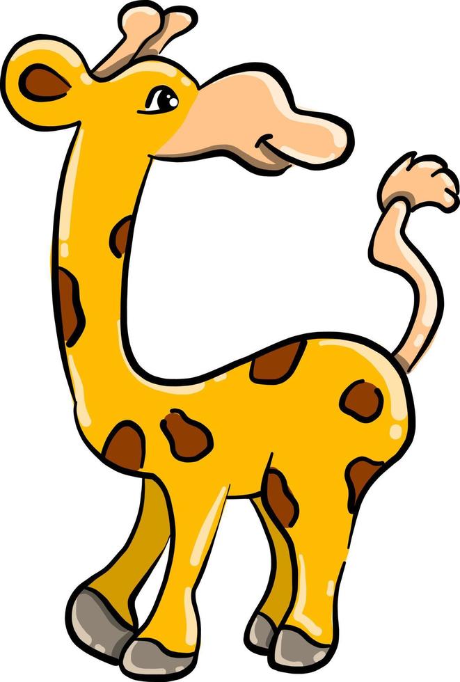 süße kleine Giraffe, Illustration, Vektor auf weißem Hintergrund
