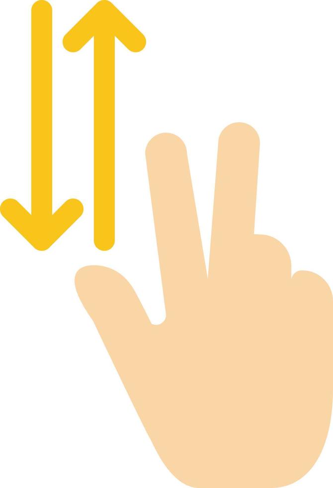 Fingergesten zwei oben nach unten flaches Farbsymbol Vektorsymbol Banner Vorlage vektor