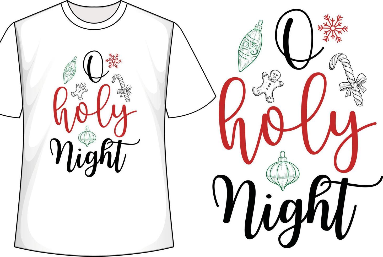 o heilige nacht weihnachtst-shirt design vektor