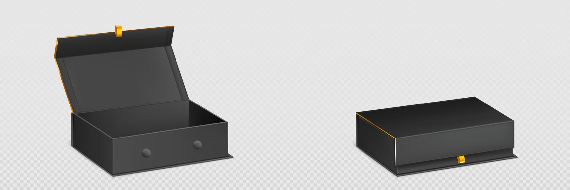 magnetbox 3d-modell, geschlossener und offener behälter vektor