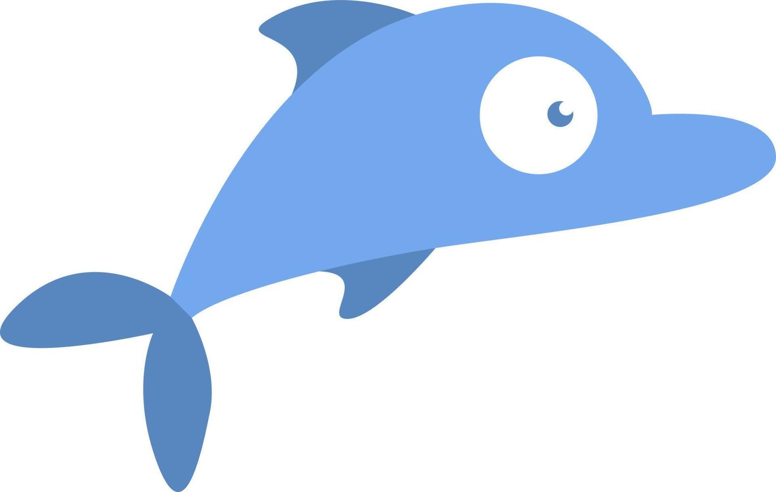 blå delfin, illustration, på en vit bakgrund. vektor