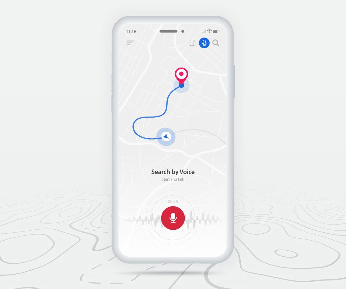 Karta gps navigering ux ui begrepp, smartphone Karta Ansökan destination punkt på skärm, app Sök Karta navigera, teknologi Karta, stad navigering Kartor, leverans ryttare, gata, Spår, plats vektor