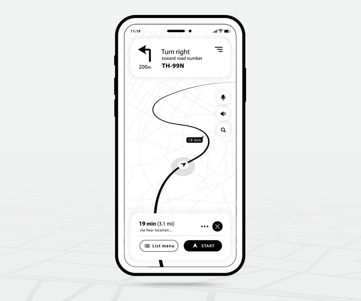 Karta gps navigering ux ui översikt, smartphone Karta Ansökan och destination precisera på skärm, app Sök Kartor navigera, teknologi Karta, stad navigering Kartor, Karta ikon, spårning, plats, vektor