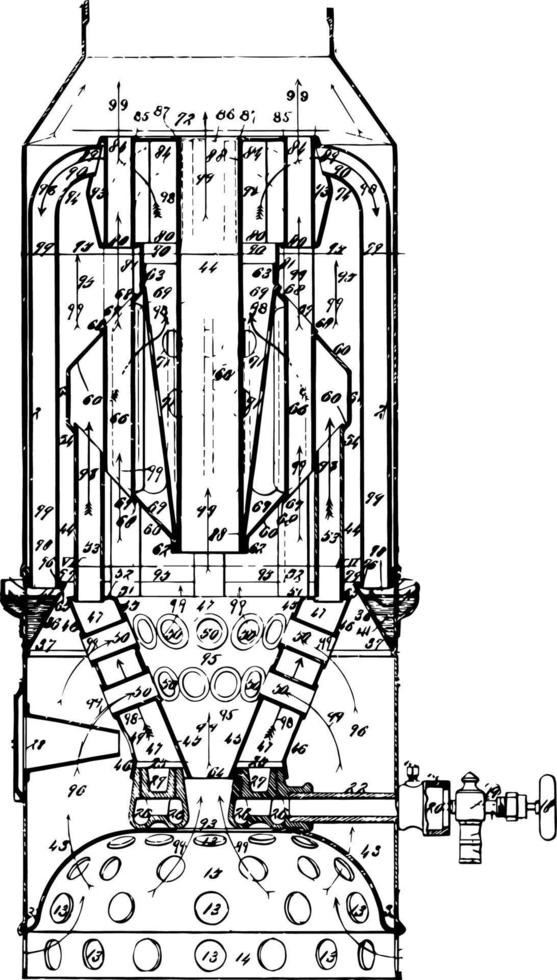 deodoriserande värmare, årgång illustration. vektor