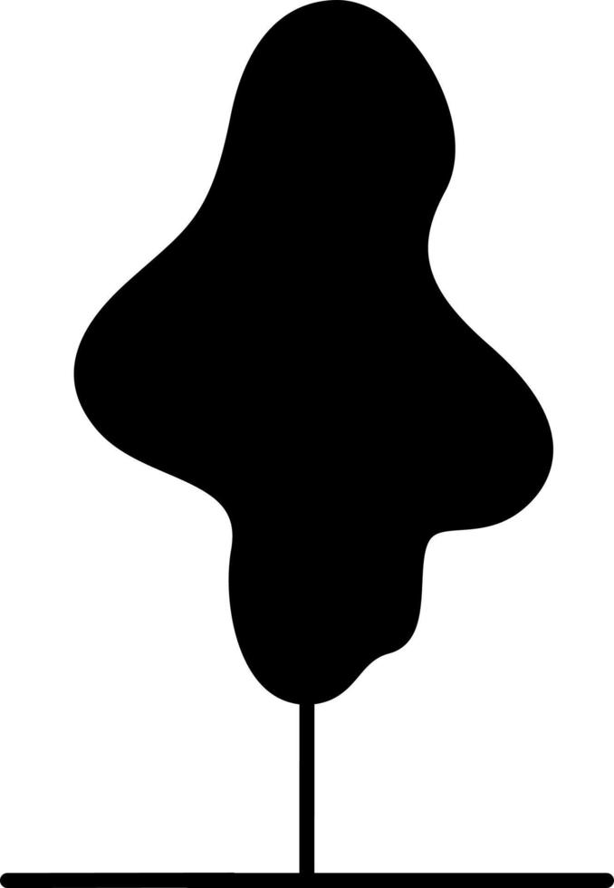 minimal svart djärv träd, illustration, vektor på vit bakgrund.