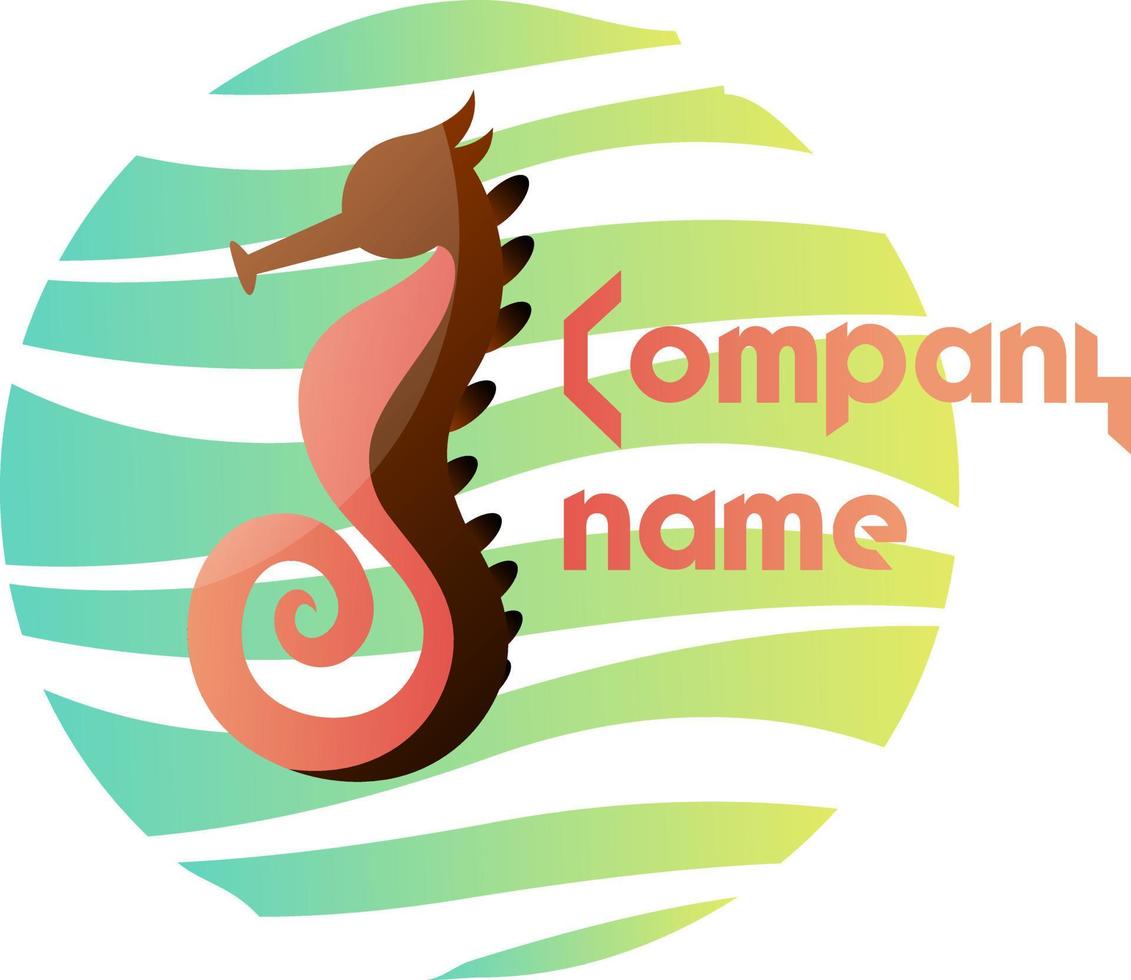 Braune und rosafarbene Seepferdchen-Vektor-Logo-Illustration auf weißem Hintergrund vektor