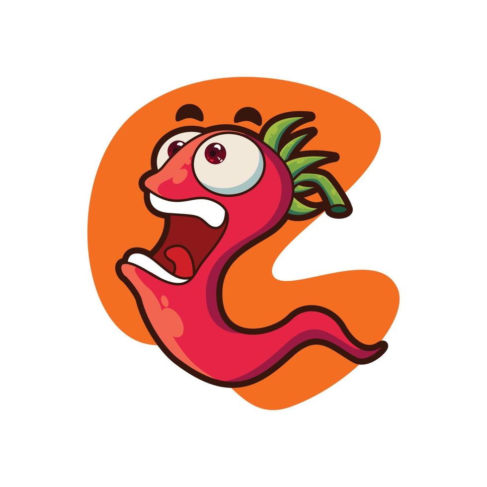 röd chili maskot karaktär illustration vektor