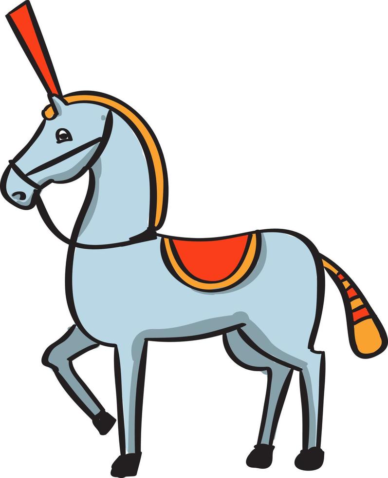 cirkus häst, illustration, vektor på vit bakgrund.