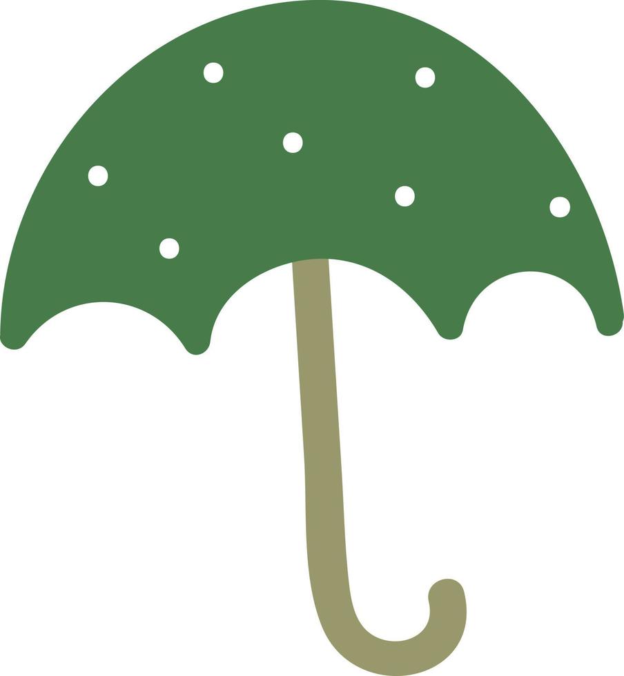 Regenschirm mit weißen Punkten, Illustration, Vektor auf weißem Hintergrund.