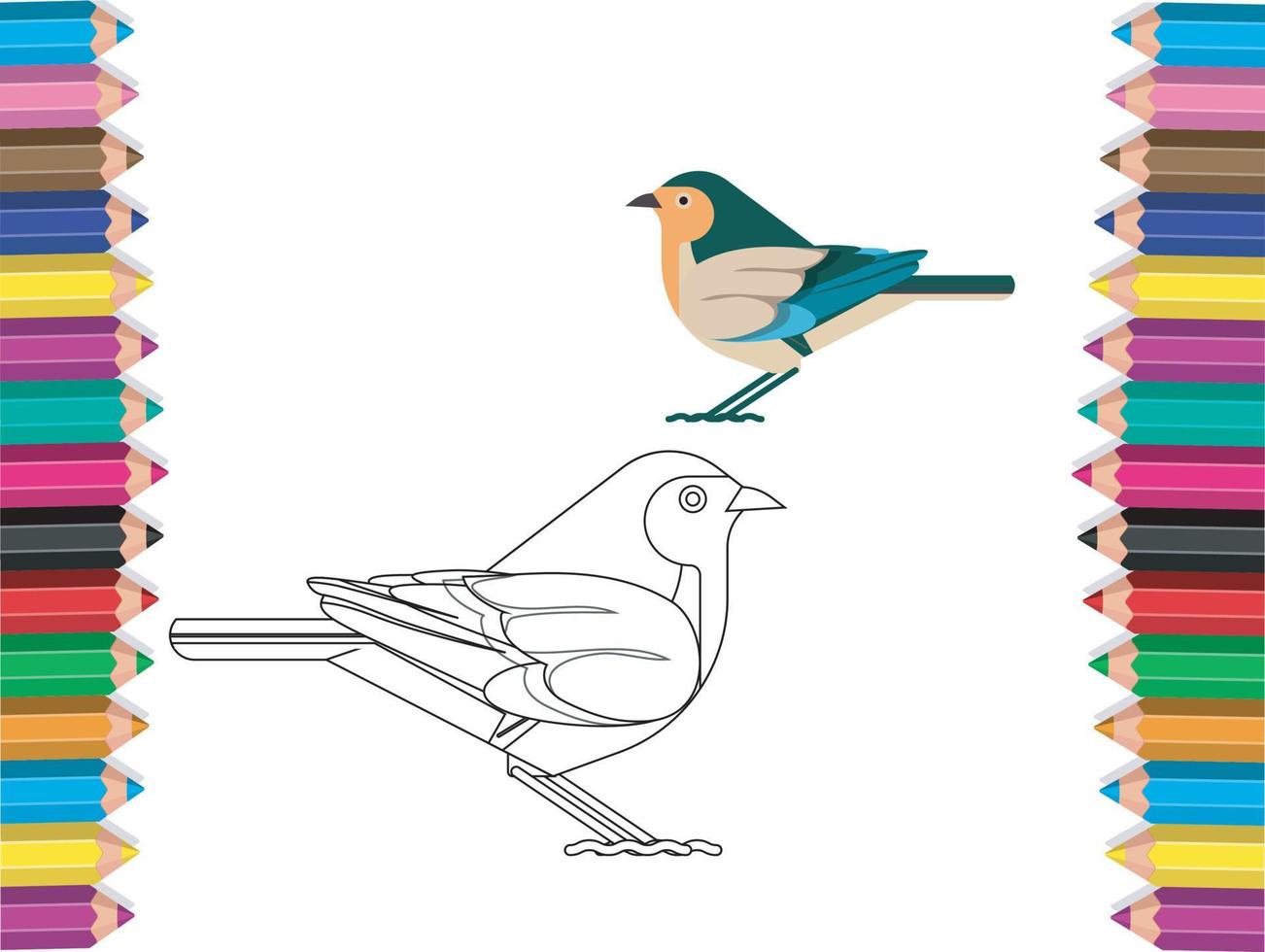 fåglar målarbok vektor