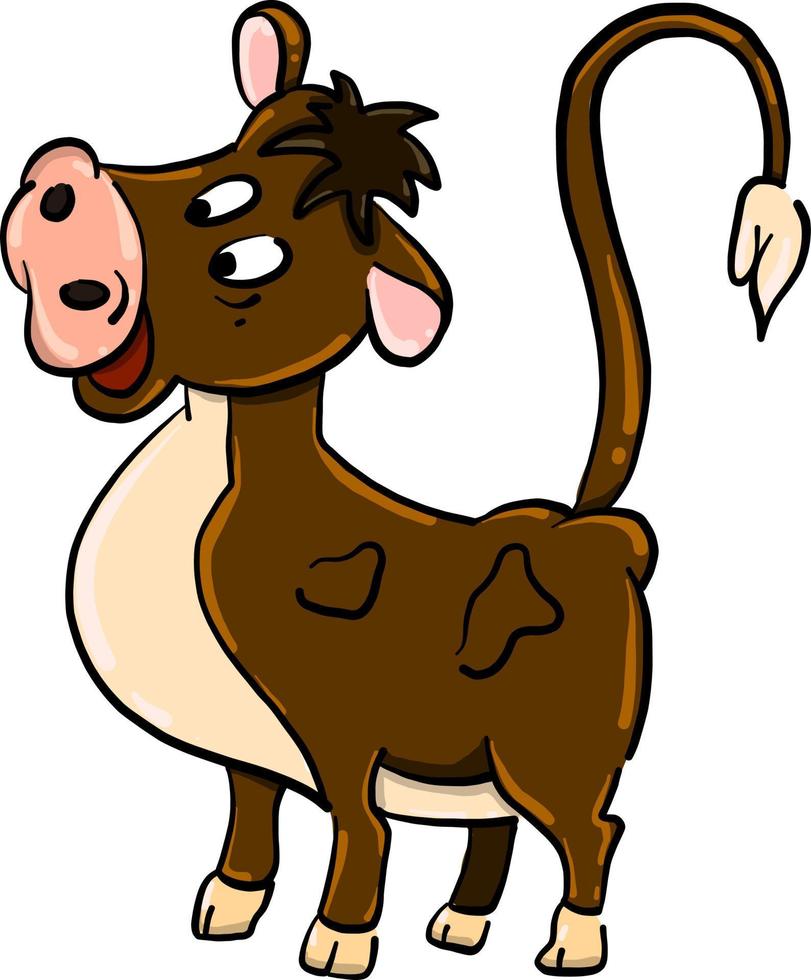 brun ko, illustration, vektor på vit bakgrund