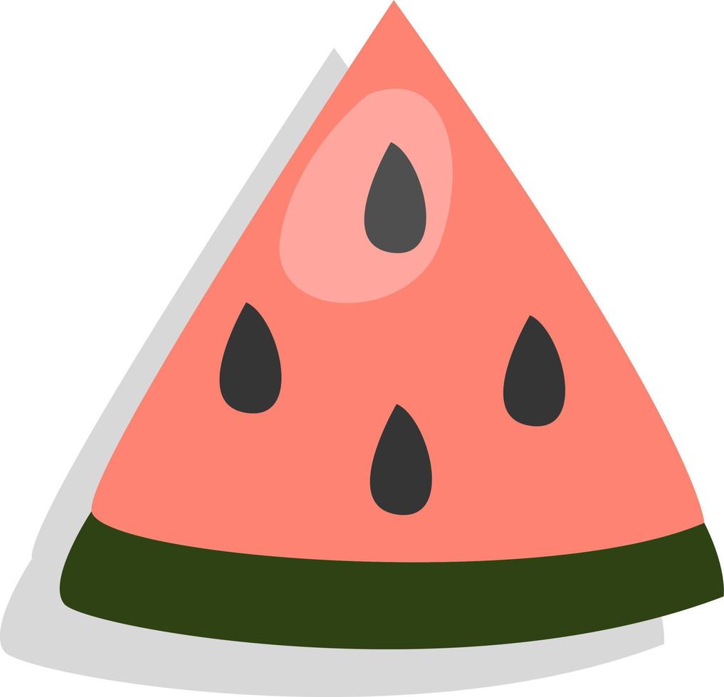 röd vattenmelon, illustration, vektor, på en vit bakgrund. vektor