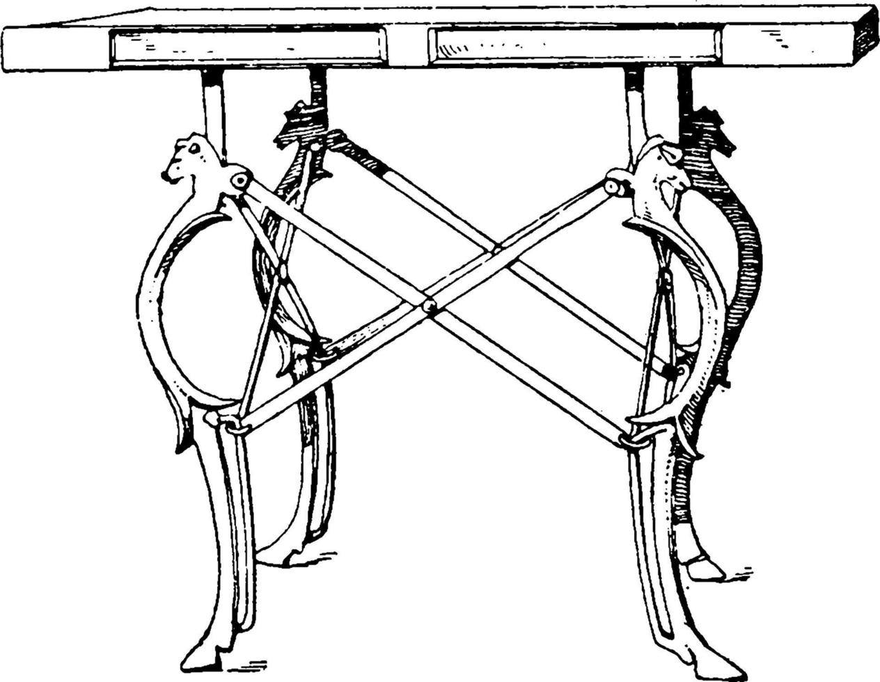 antik tabell, årgång illustration. vektor