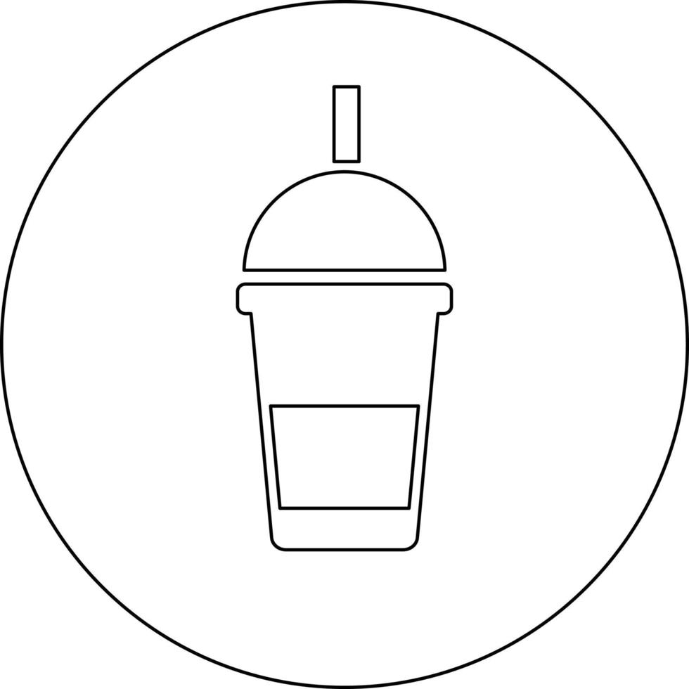 Slushie in einem Plastikbecher, Illustration, Vektor auf weißem Hintergrund.