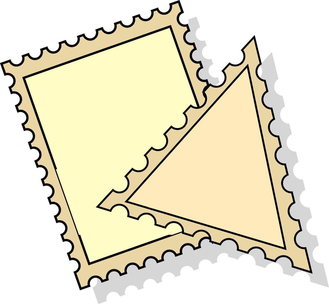 zwei Briefmarken, Illustration, Vektor auf weißem Hintergrund.
