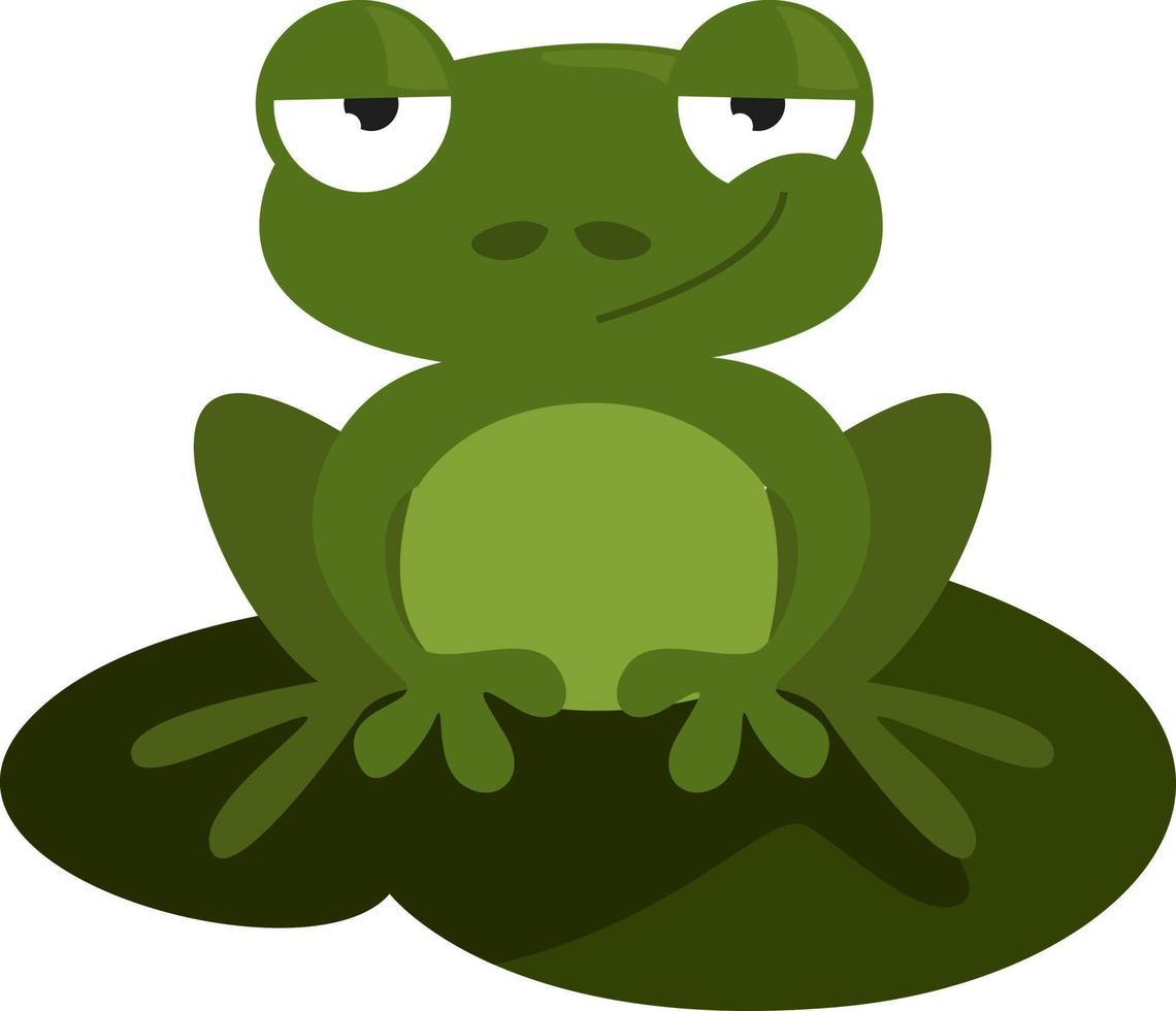 grüner Frosch, Illustration, Vektor auf weißem Hintergrund