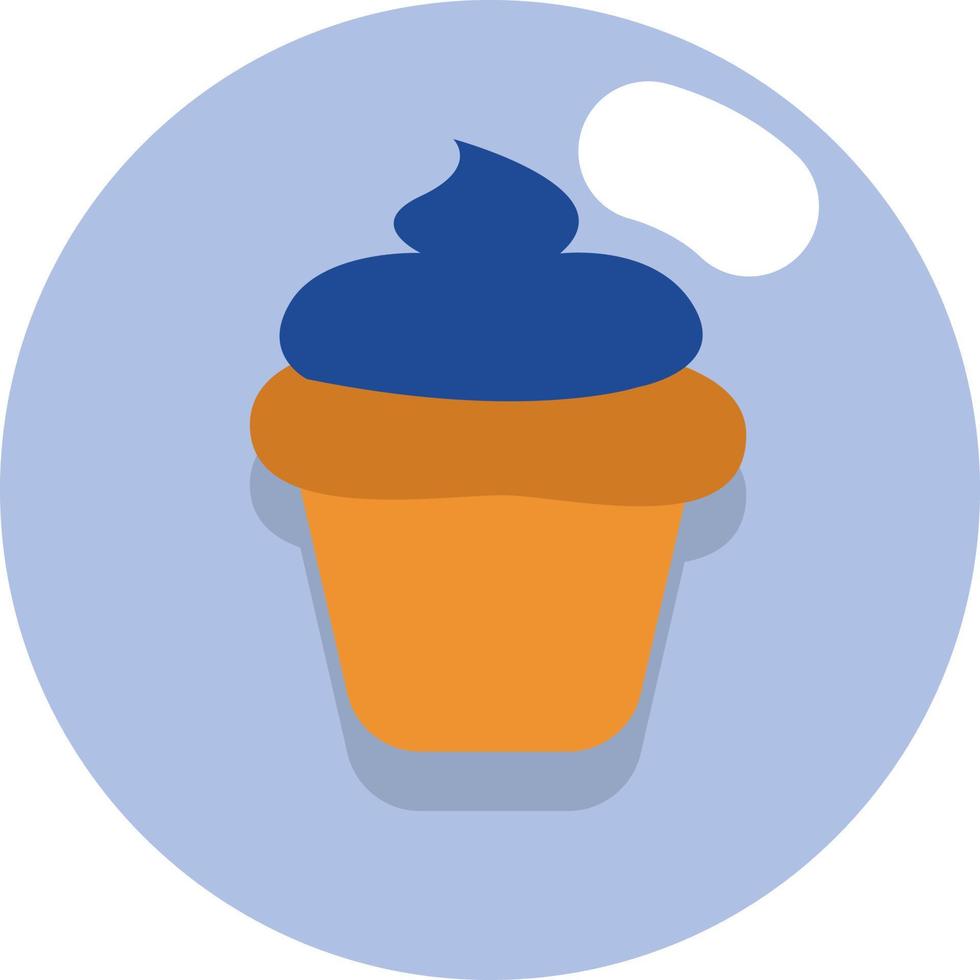 blåbär cupcake, illustration, vektor på en vit bakgrund.