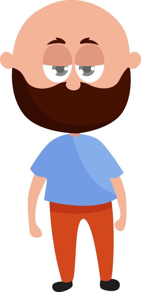 Mann mit Bart, Illustration, Vektor auf weißem Hintergrund