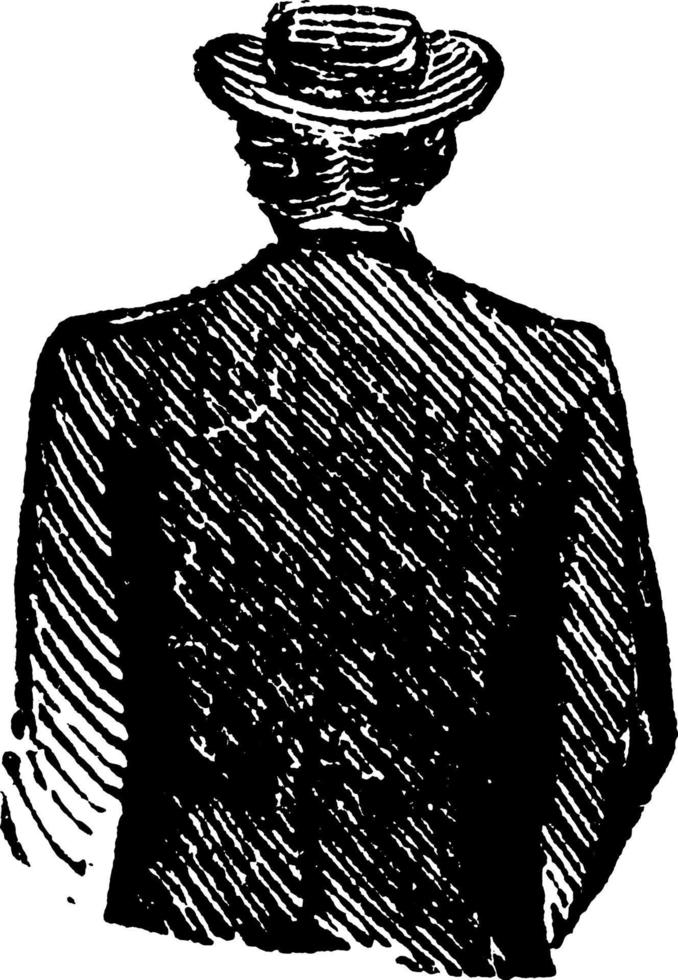 Rückseite der Person, Vintage Illustration vektor