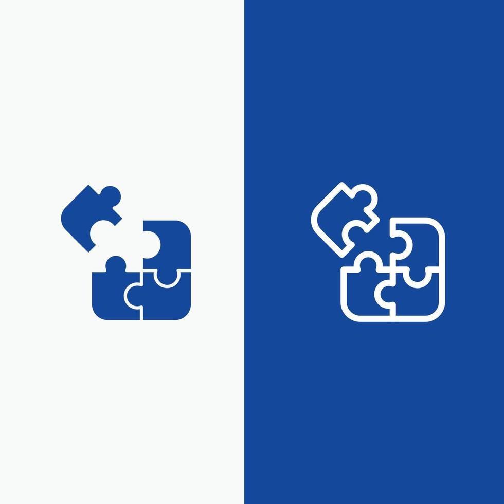 Puzzle-Wissenschaftslösung Linie und Glyphe festes Symbol blau Bannerlinie und Glyphe festes Symbol blau vektor