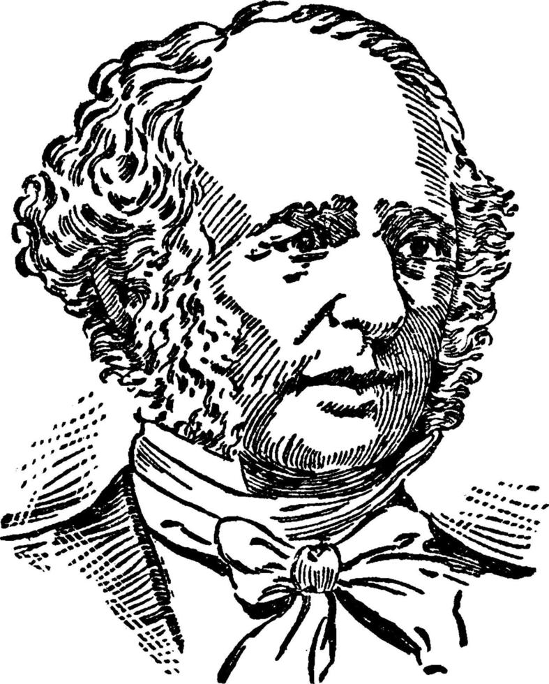 cornelius vanderbilt, årgång illustration vektor