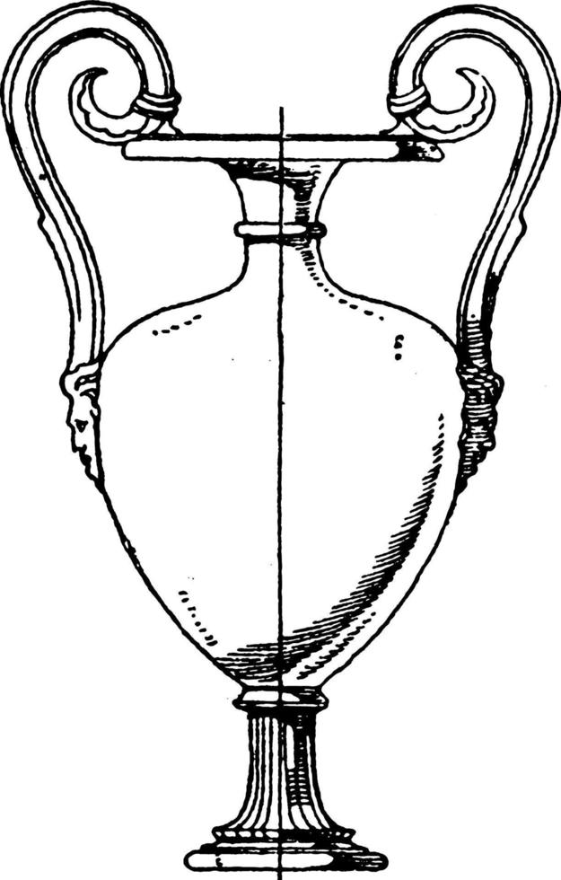 antik amfora, årgång illustration. vektor