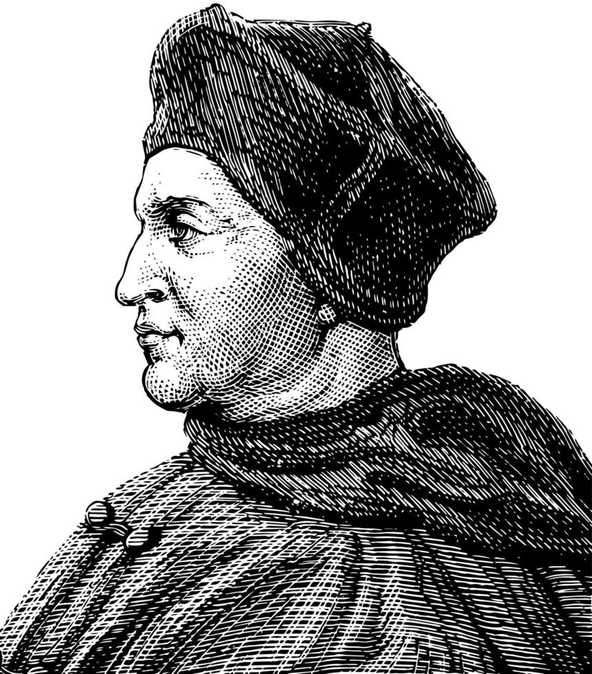 Thomas kardinal wolsey, årgång illustration vektor