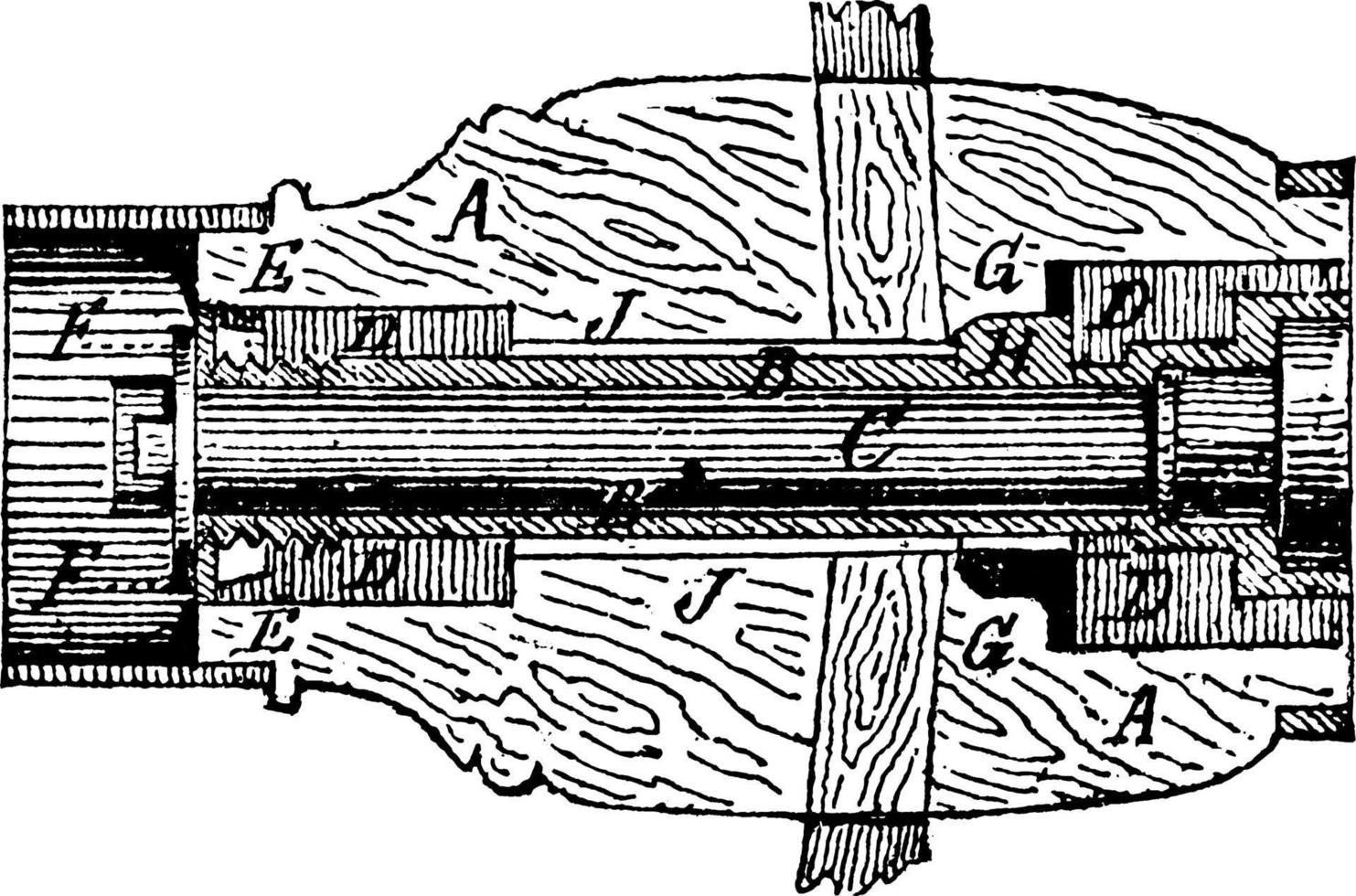 Achskasten, Vintage Illustration. vektor