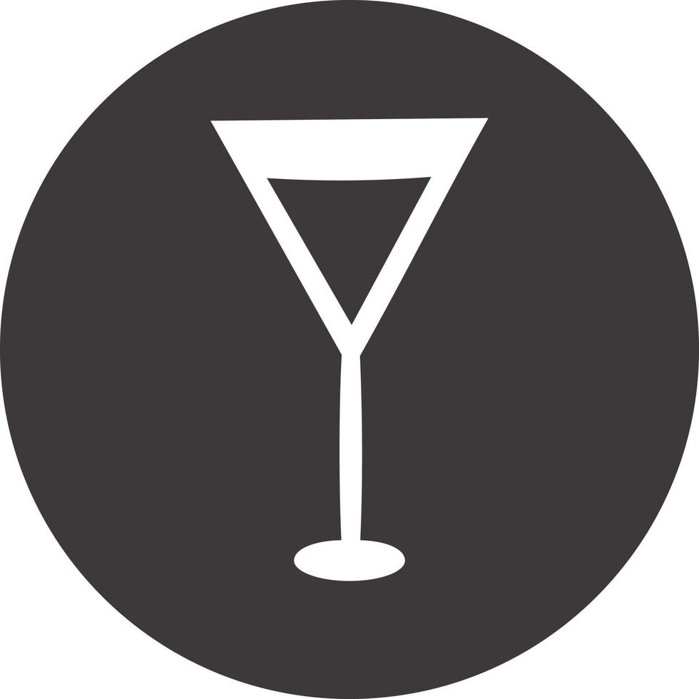 Martini i glas, ikon illustration, vektor på vit bakgrund
