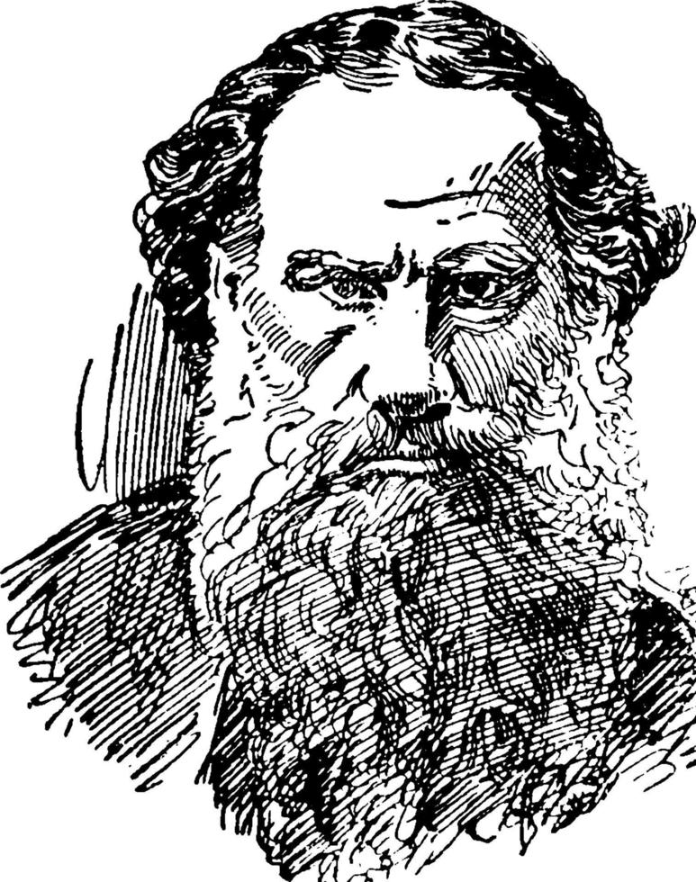 graf leo tolstoi, vintage illustration vektor