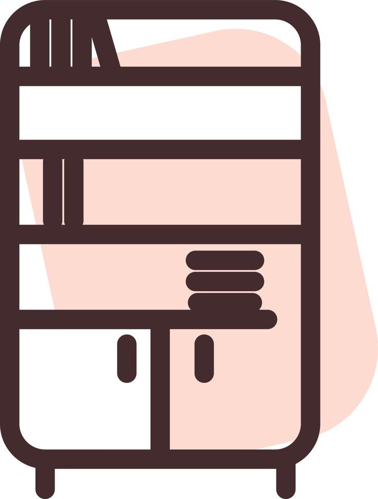 rosa bokhylla, illustration, vektor, på en vit bakgrund. vektor