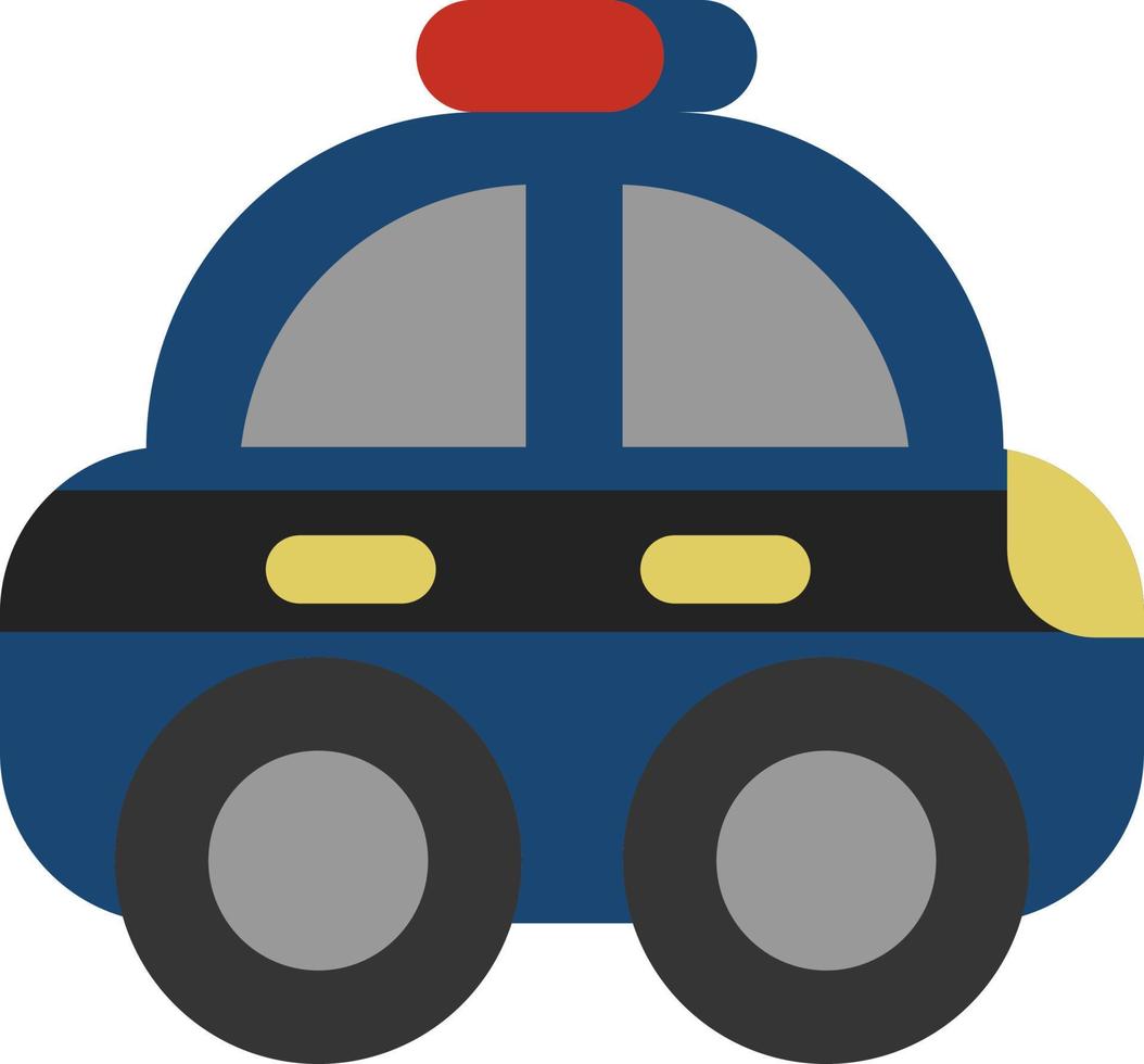 blå polis bil, illustration, vektor på en vit bakgrund.