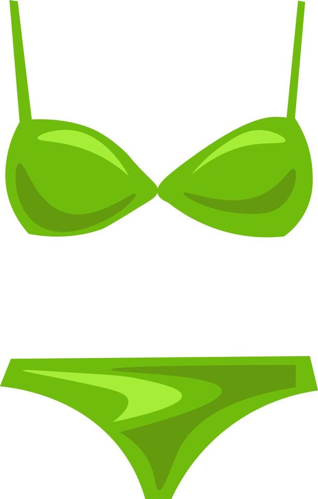 grön bikini, illustration, vektor på vit bakgrund.